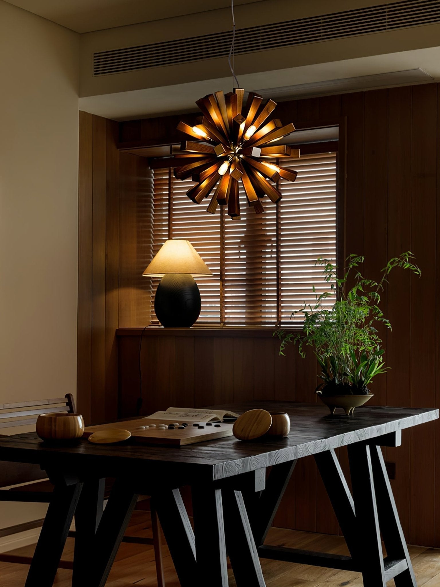 Elvarelle Premium Nordic Art Burst Wood Chandelier
