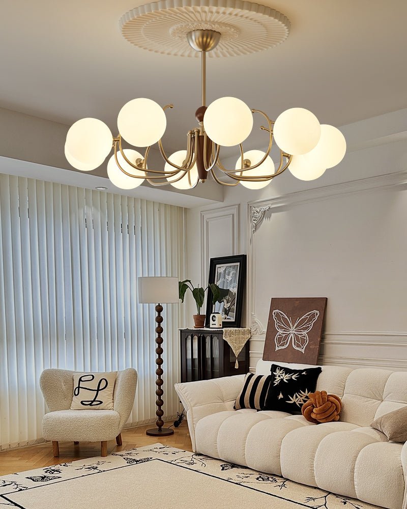 Orvynia Elegance Classic Grove Wood Glass Chandelier