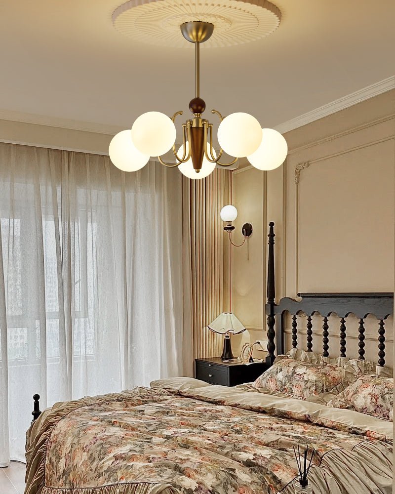 Orvynia Elegance Classic Grove Wood Glass Chandelier