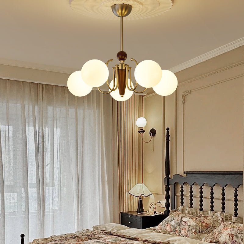 Orvynia Elegance Classic Grove Wood Glass Chandelier