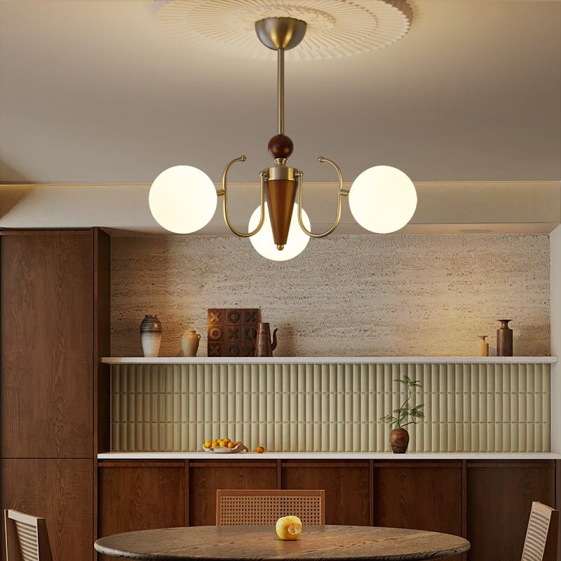 Orvynia Elegance Classic Grove Wood Glass Chandelier