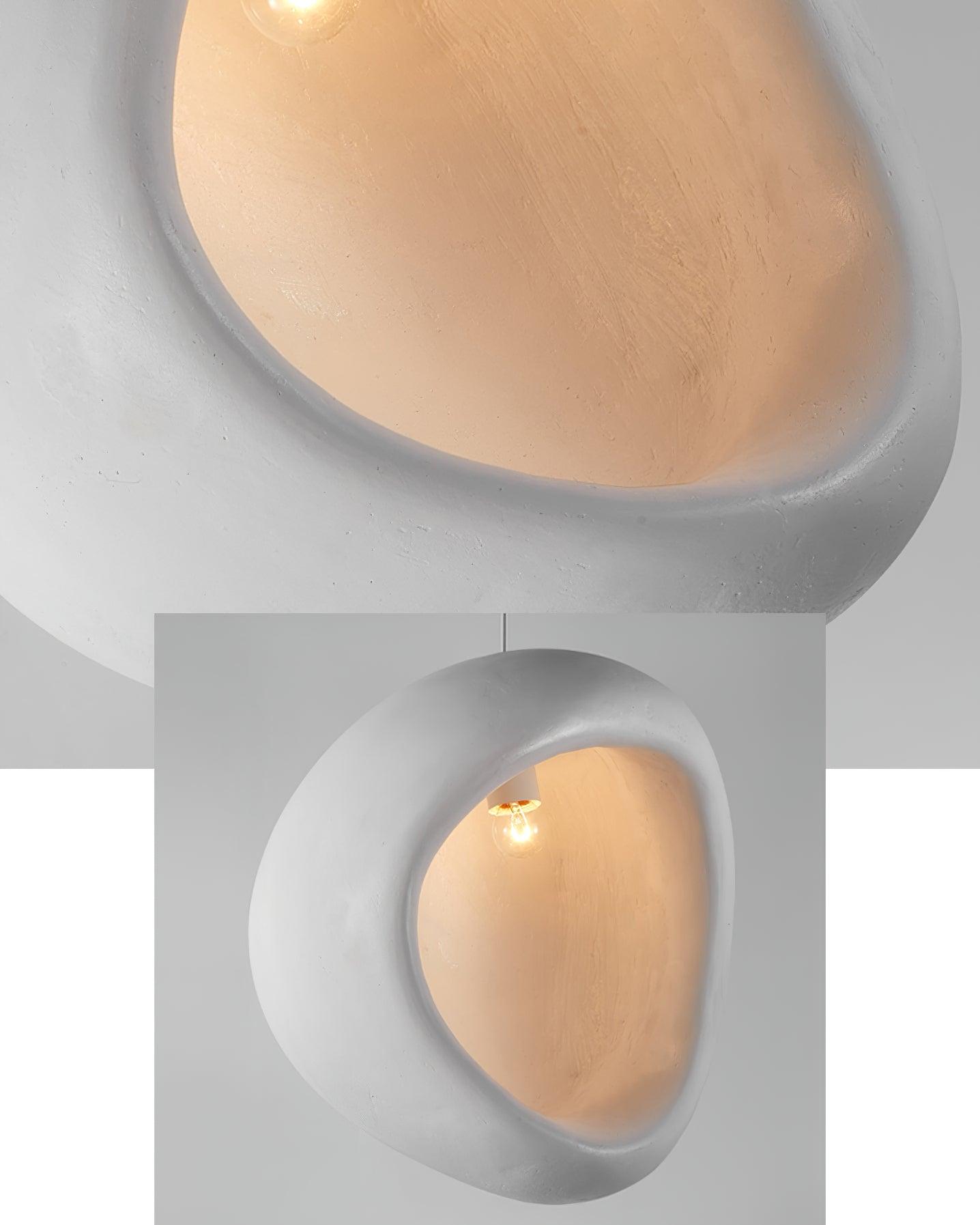 Seo Pendant Lamp Plaster Organic Hollow Teardrop Wabi Sabi