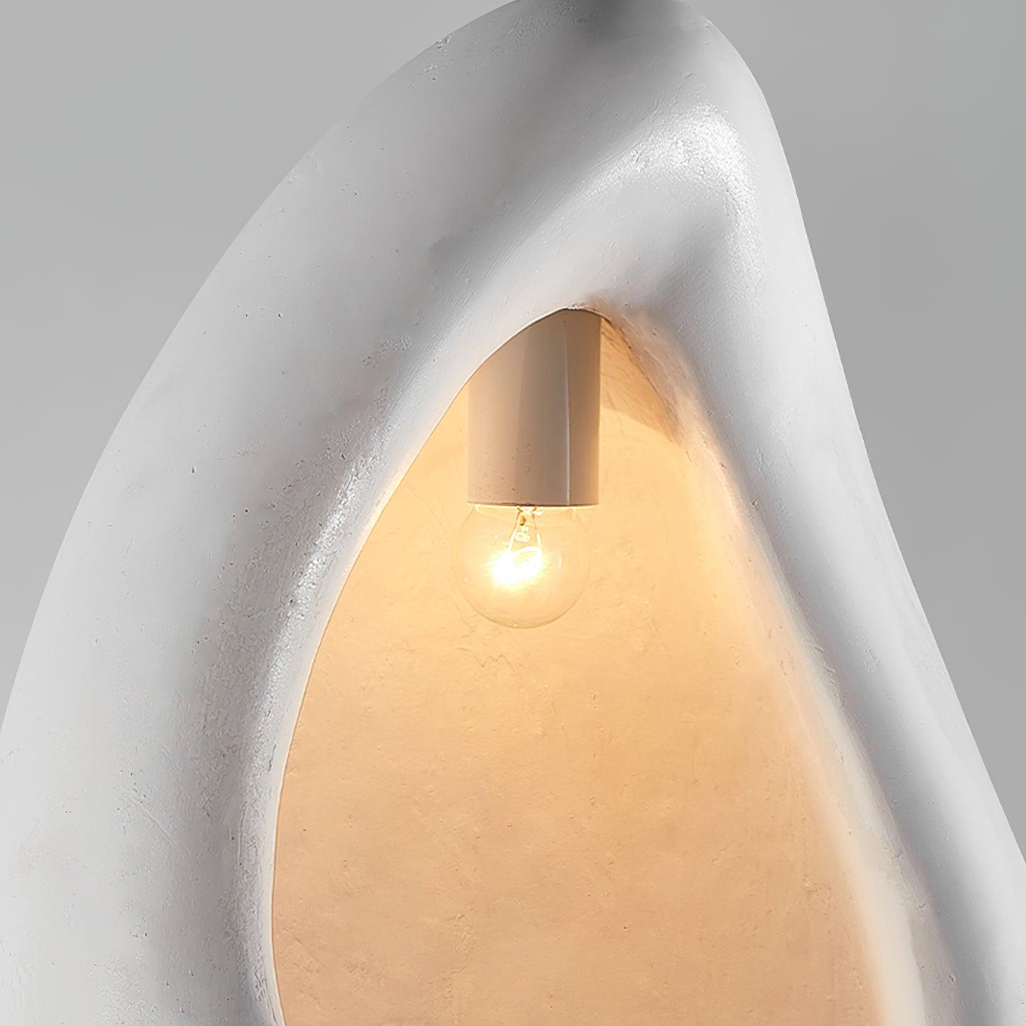Seo Pendant Lamp Plaster Organic Hollow Teardrop Wabi Sabi