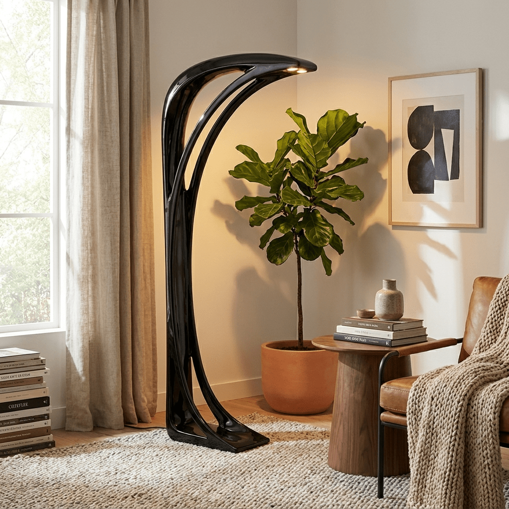Obsidian Curve Floor Lamp