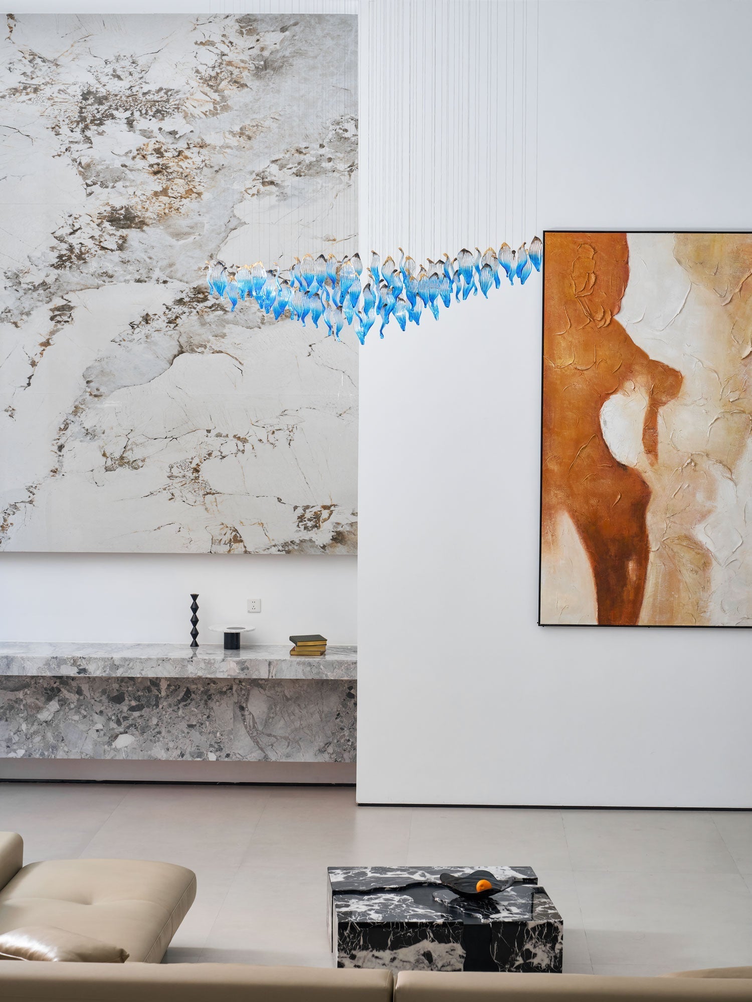 Asteria Wave Blown Glass Customize Chandelier