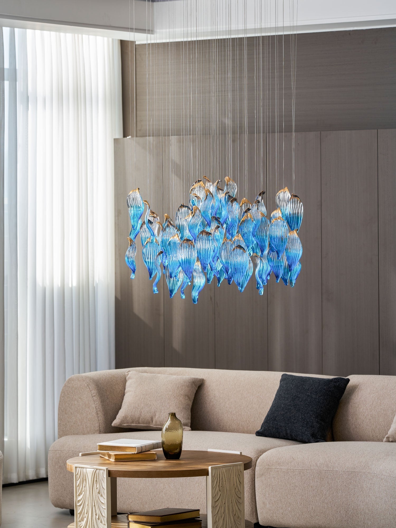 Asteria Wave Blown Glass Customize Chandelier