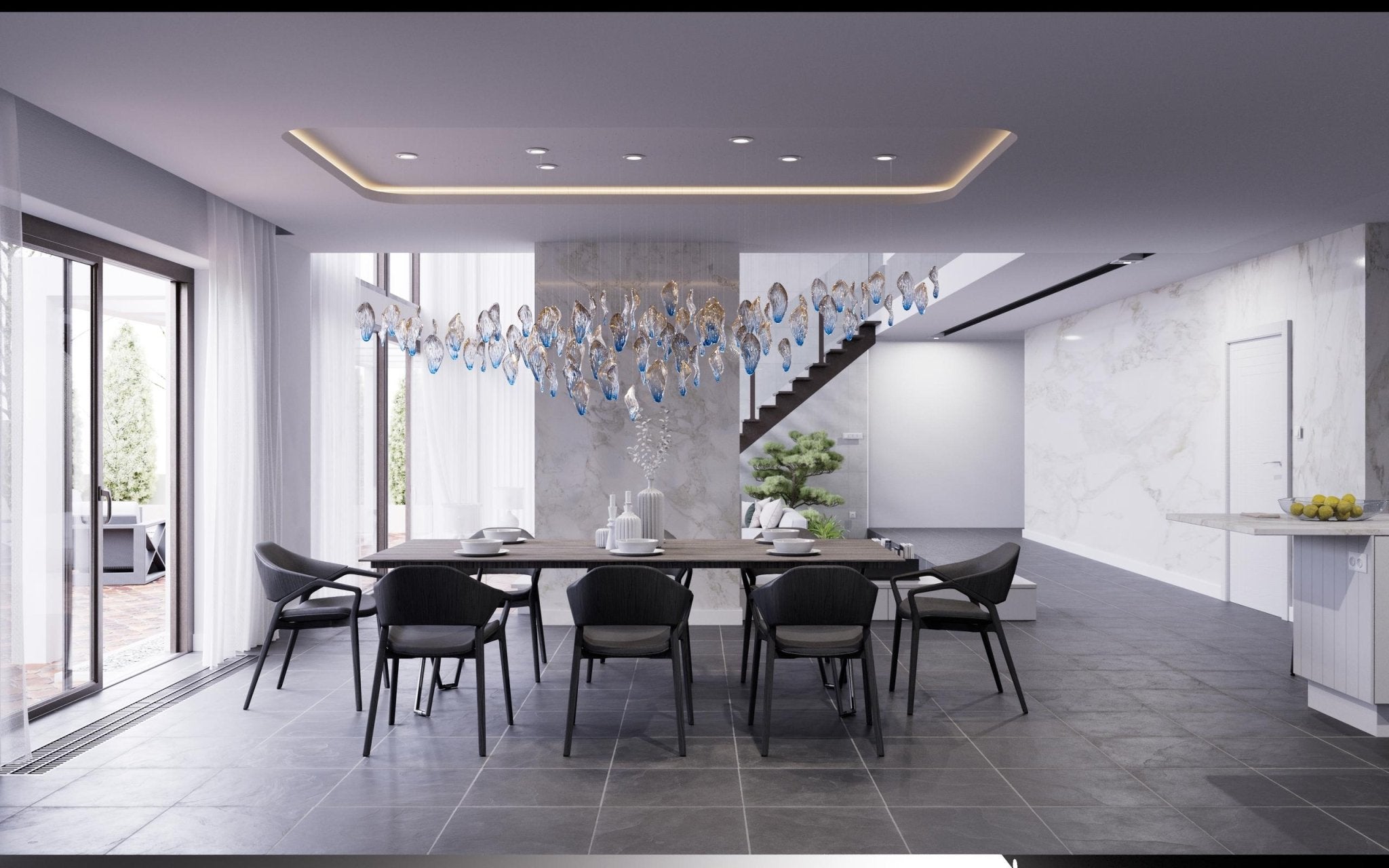 Asteria Wave Blown Glass Customize Chandelier