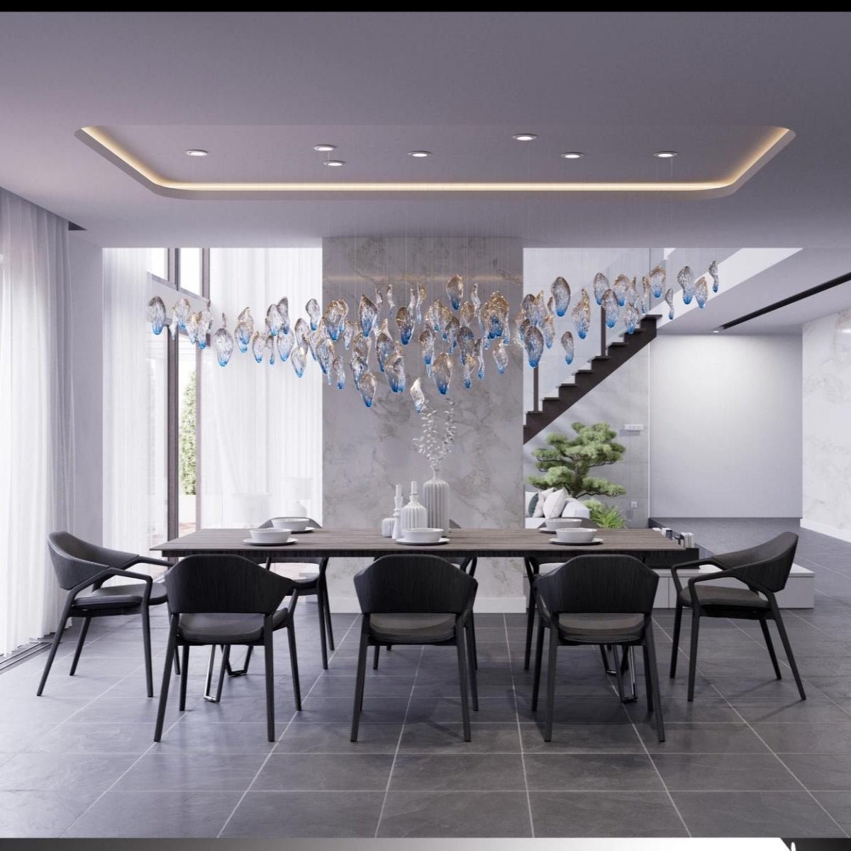 Asteria Wave Blown Glass Customize Chandelier