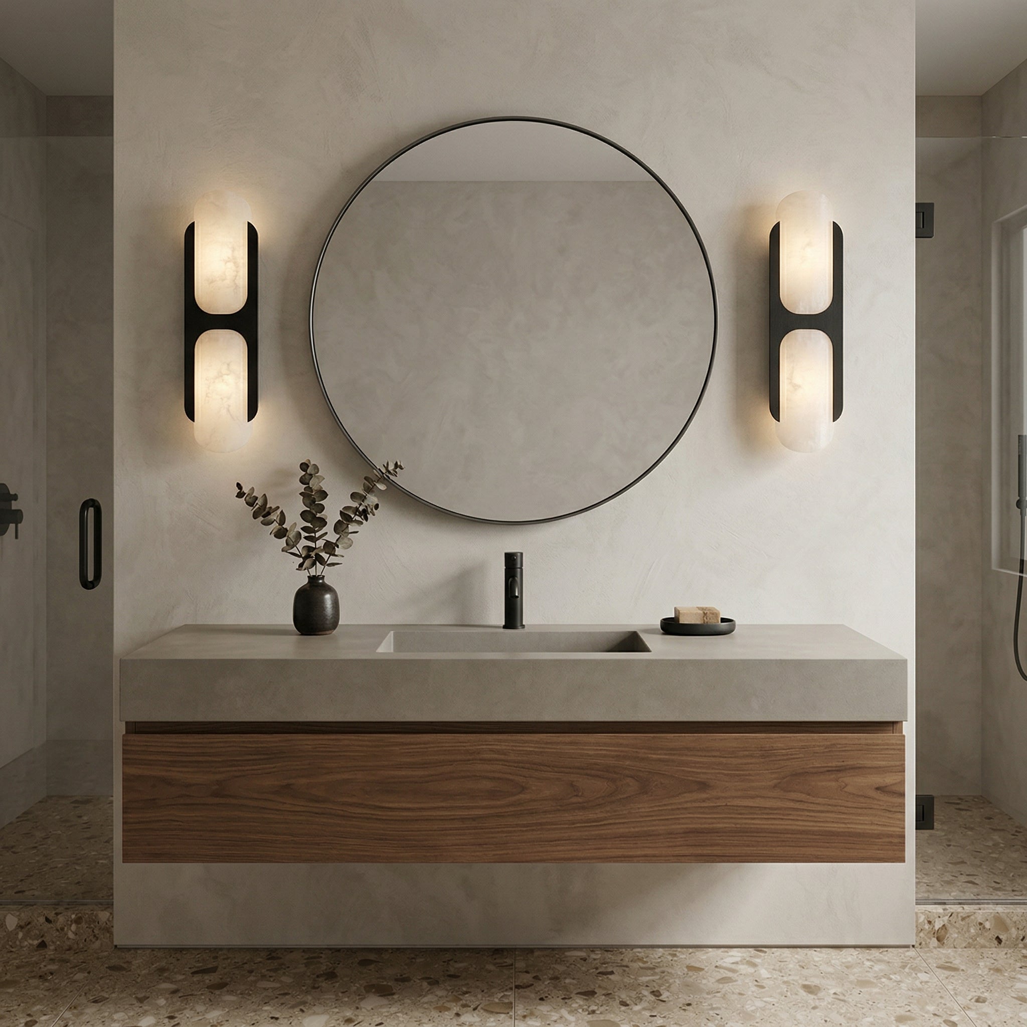 Silverford Alabaster Indoor Wall Light