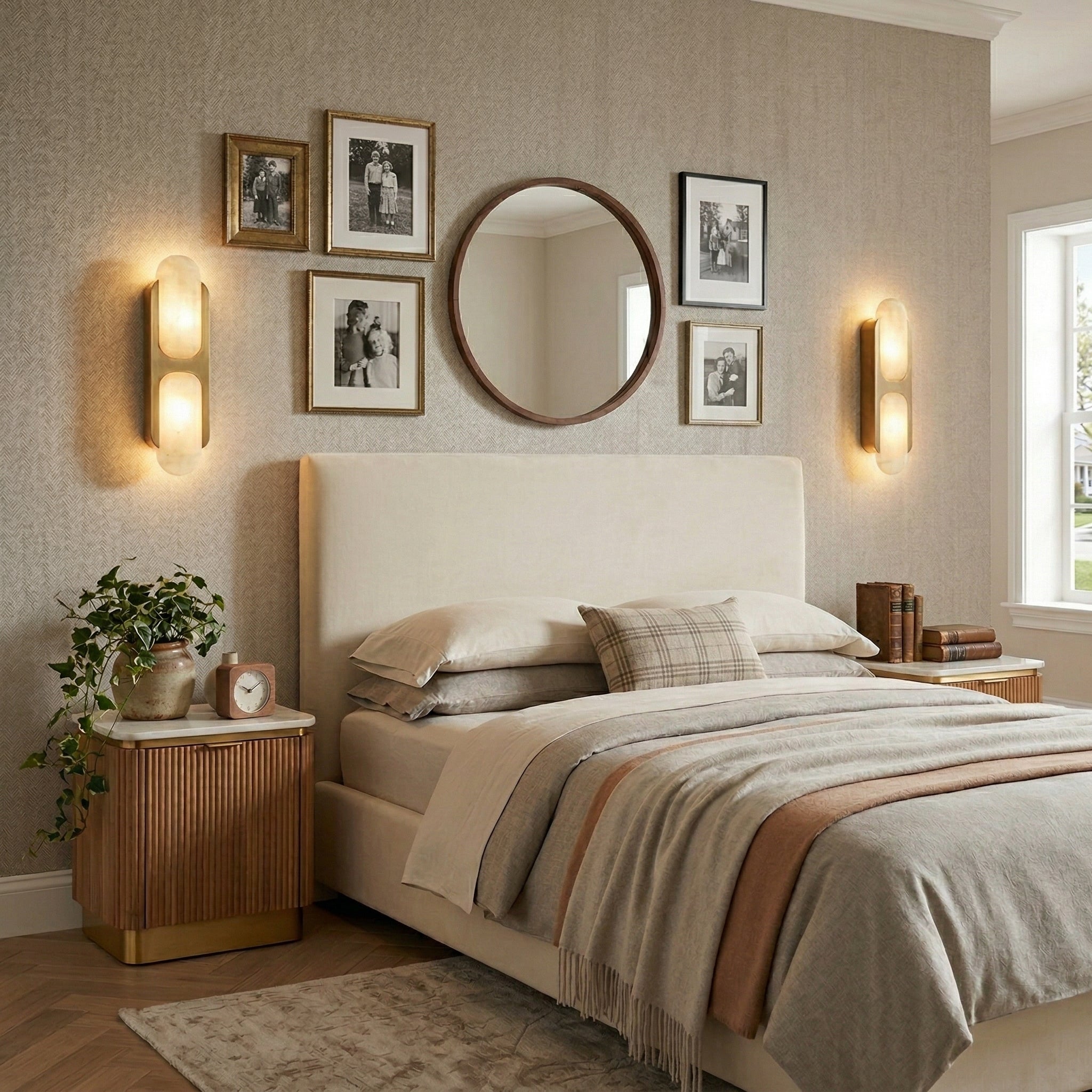 Silverford Alabaster Indoor Wall Light