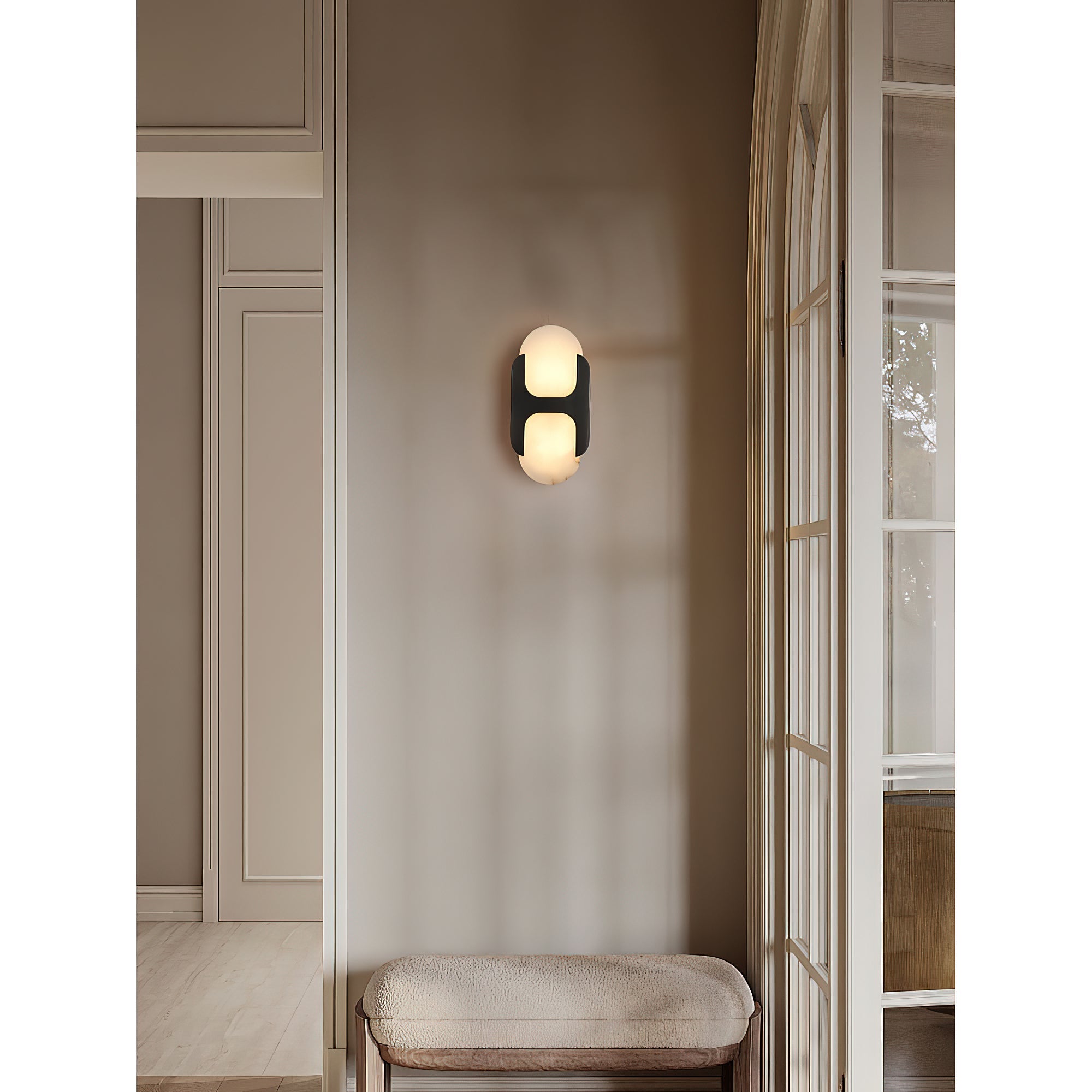 Silverford Alabaster Indoor Wall Light