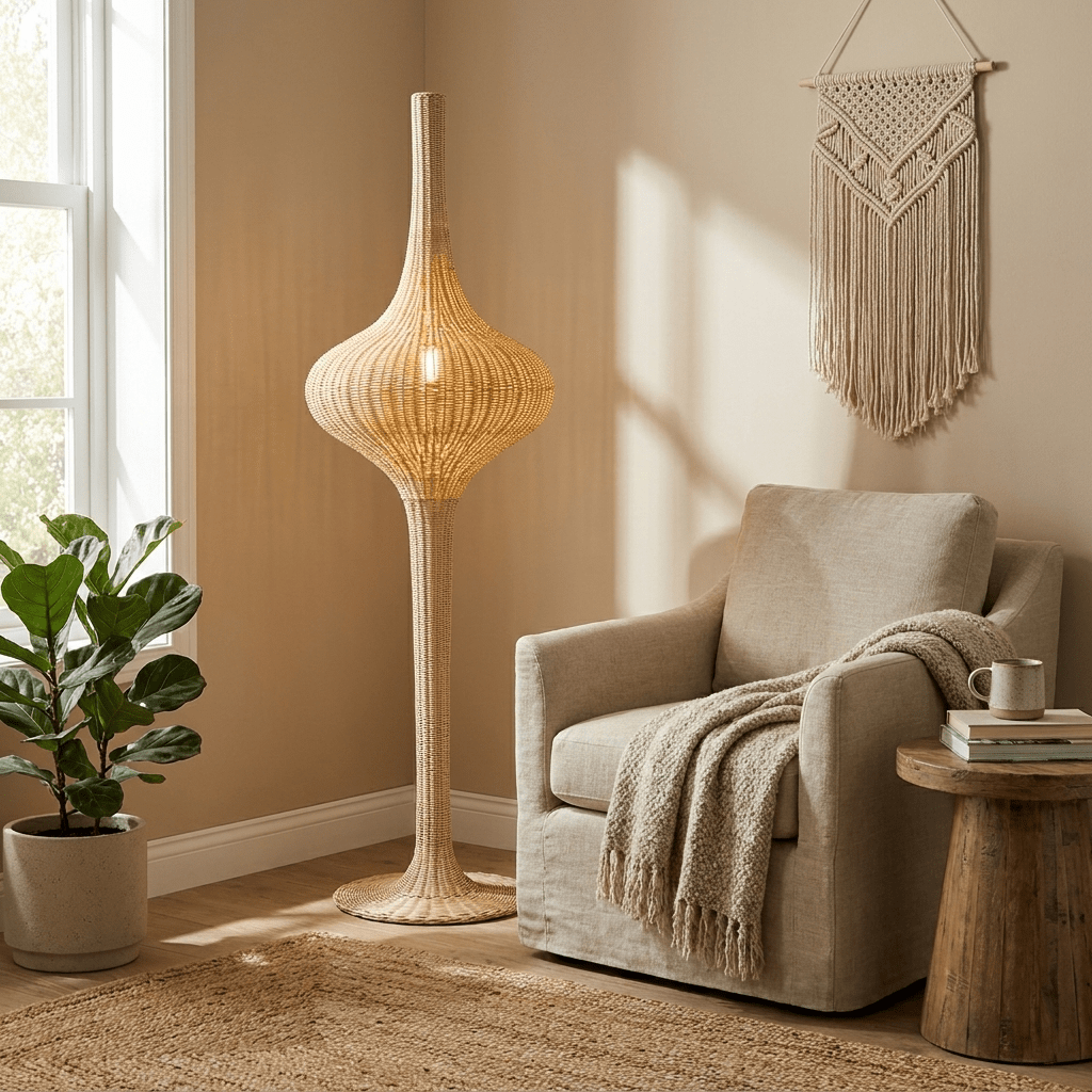 Onion Rattan Floor Lamp