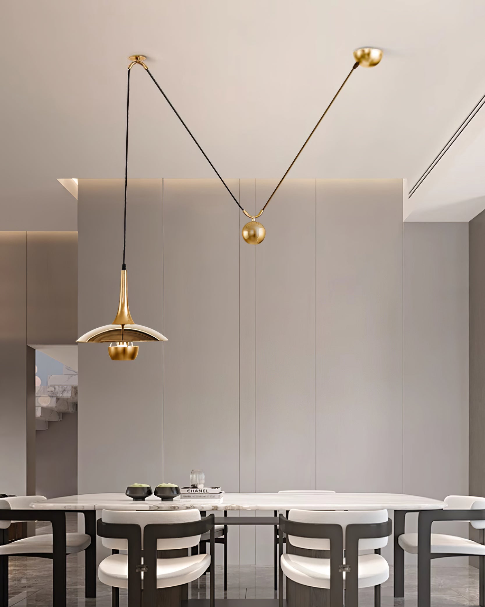 Virainenne Pendant Lamp Adjustable for Living Room
