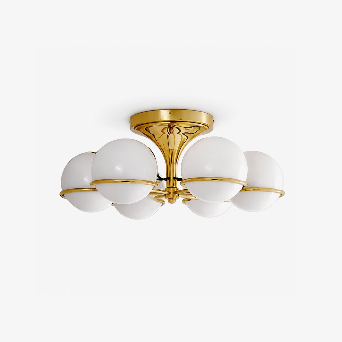 Opal Glass Globe Semiflush Chandelier