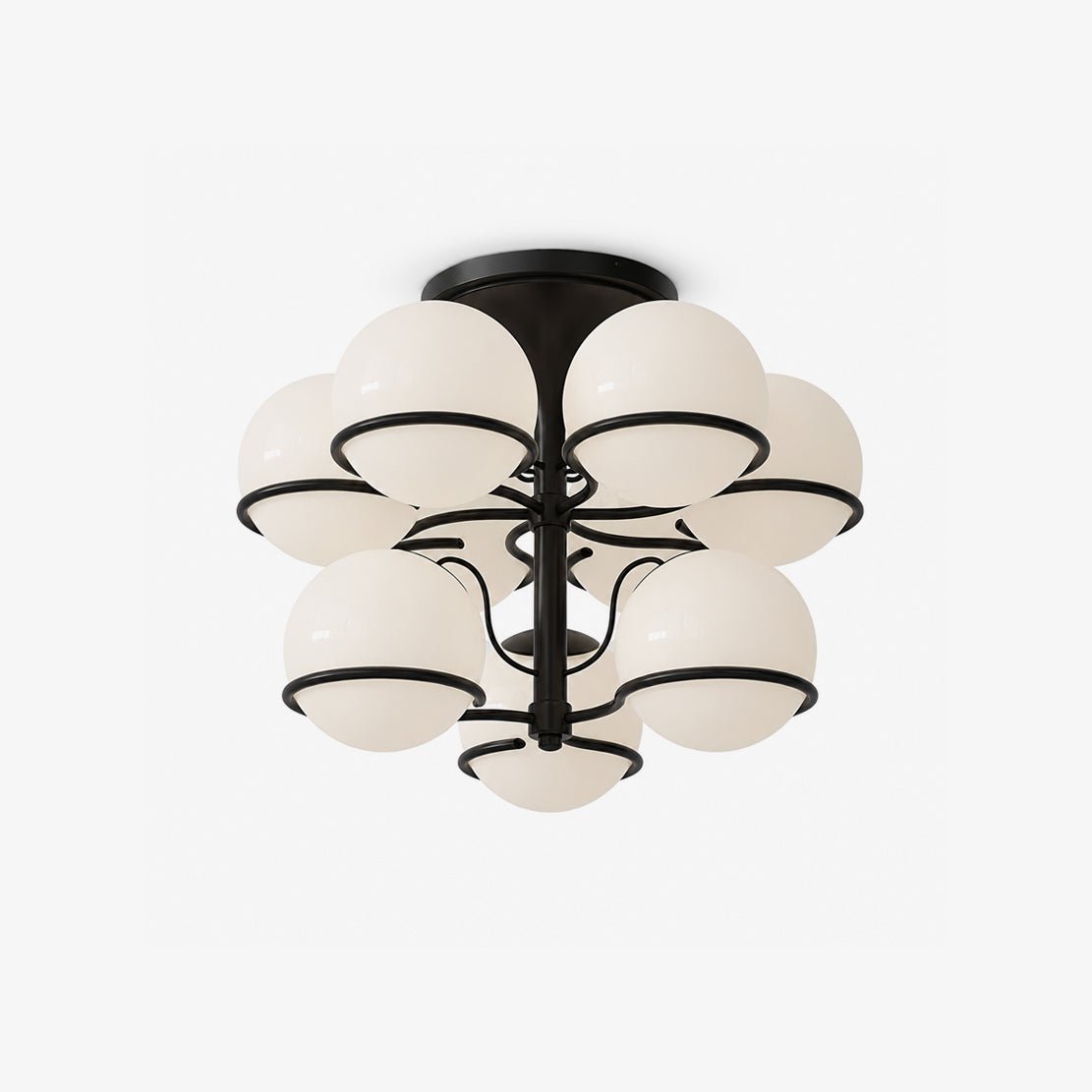 Opal Glass Globe Semiflush Chandelier