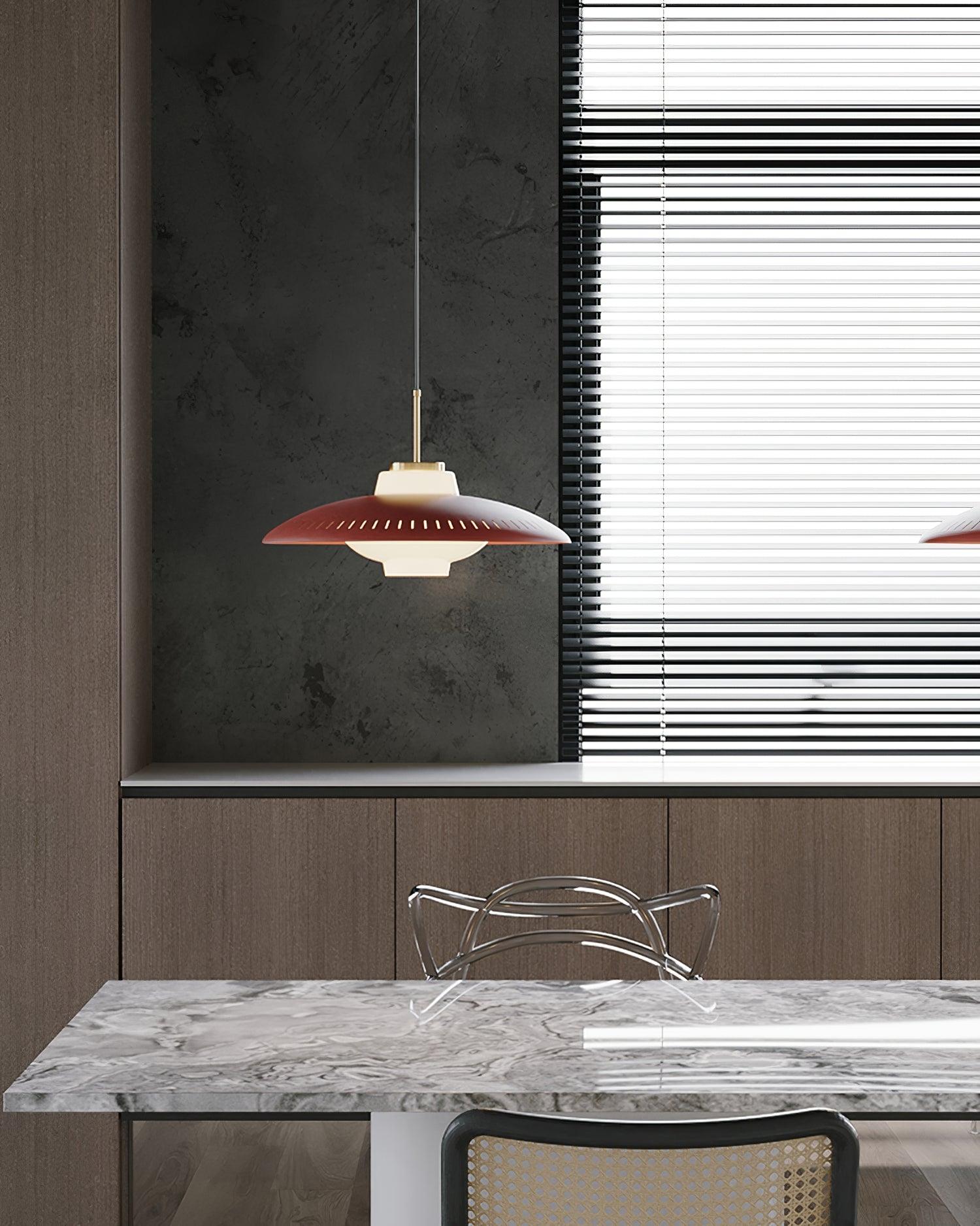 Evelo Pendant Lamp Opal Glass Wide Shade Classic