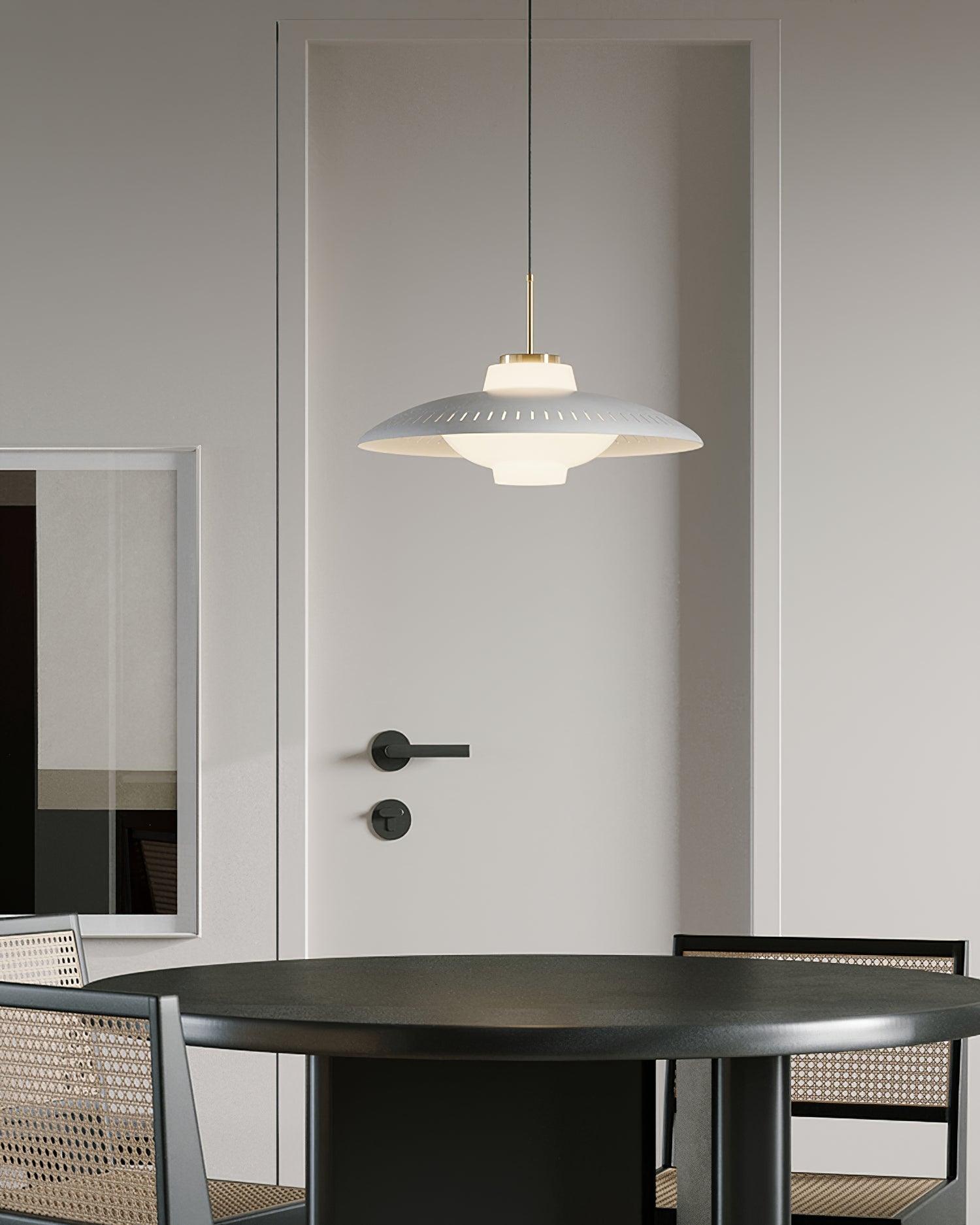 Evelo Pendant Lamp Opal Glass Wide Shade Classic