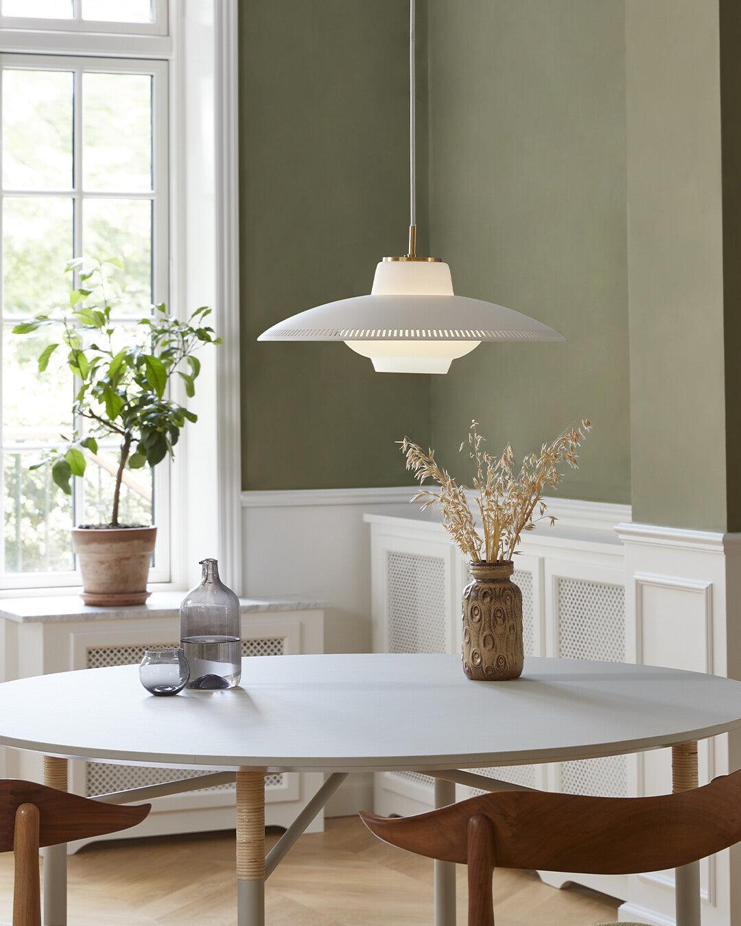 Evelo Pendant Lamp Opal Glass Wide Shade Classic