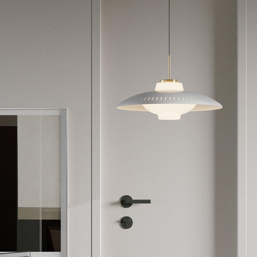 Evelo Pendant Lamp Opal Glass Wide Shade Classic