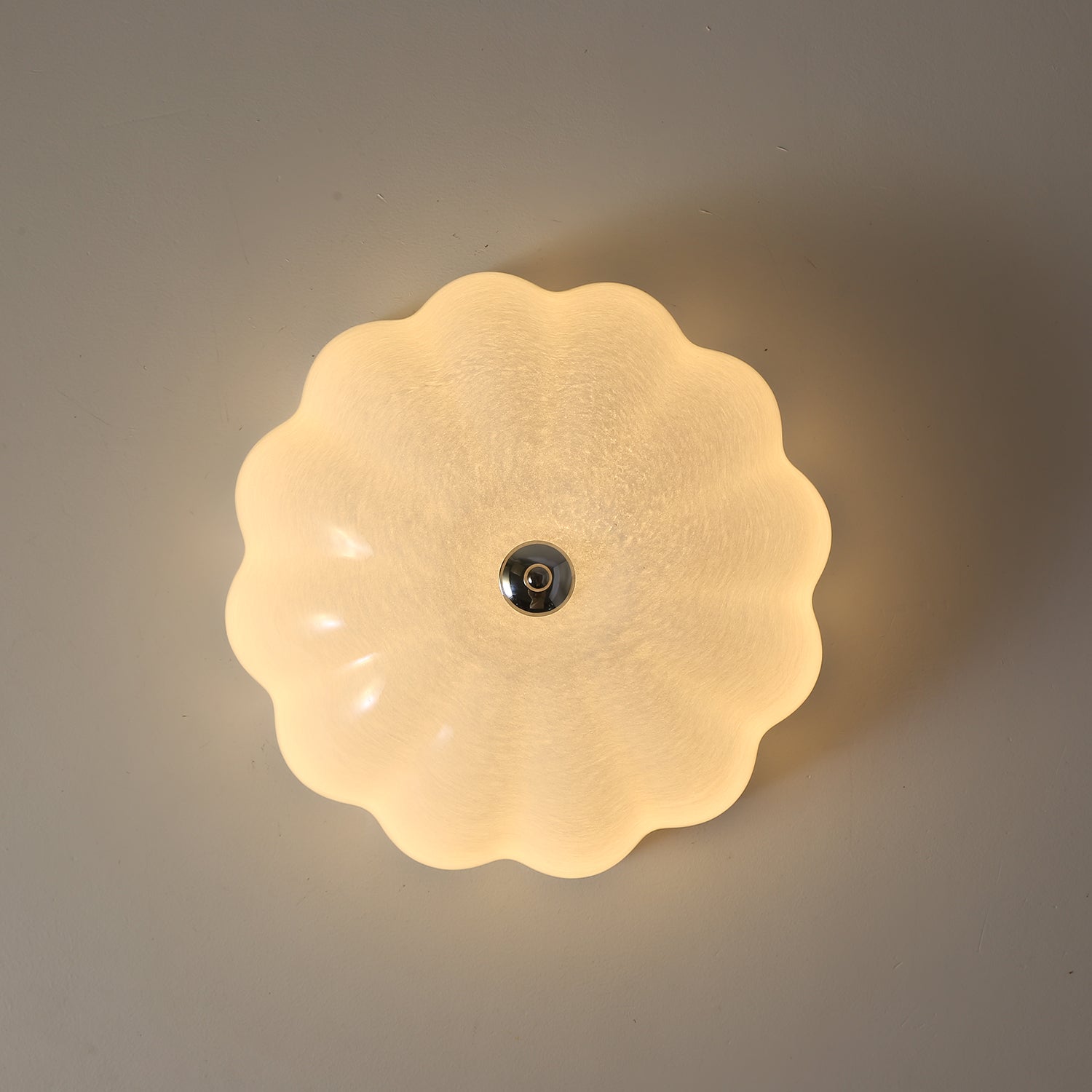 Uphaara Modern Minimalist Opal Shell Glass Ceiling Lamp