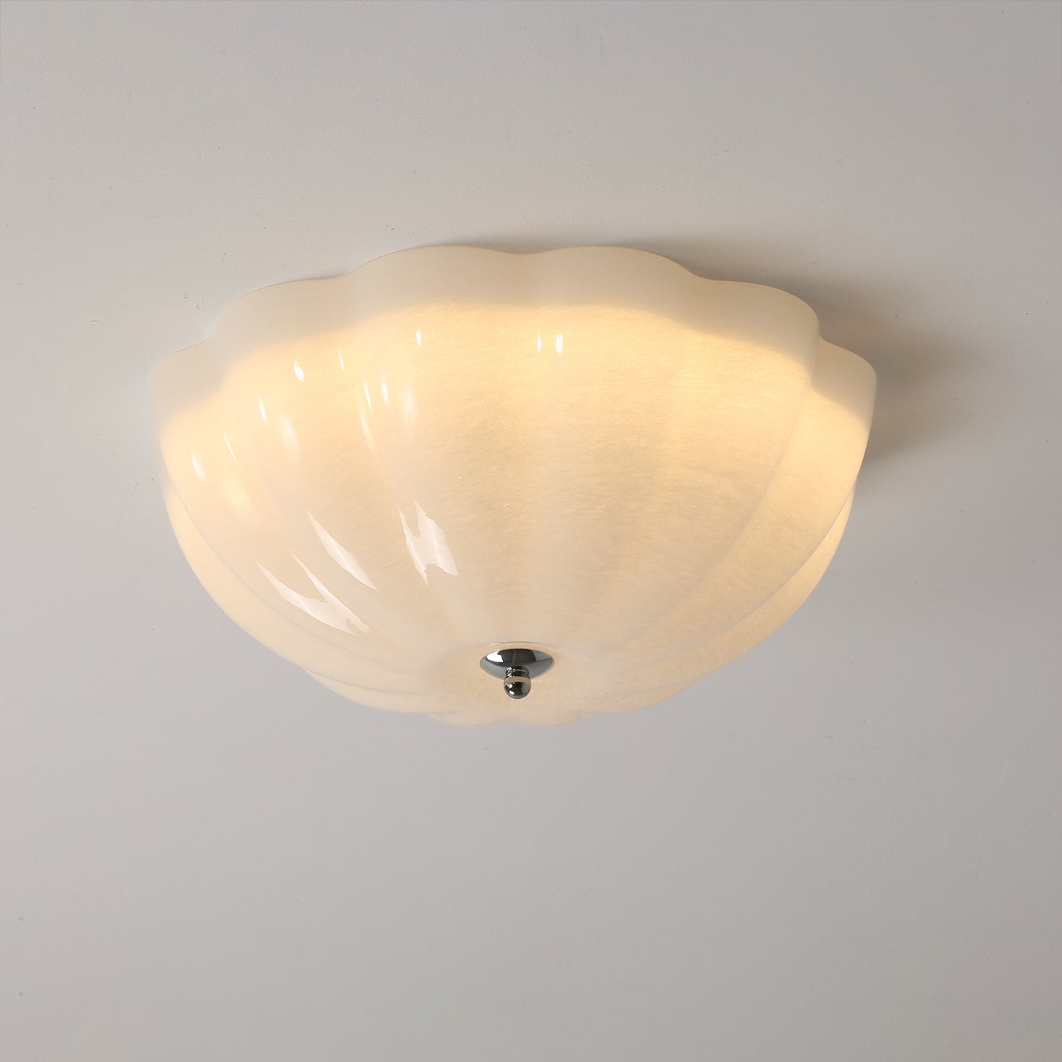 Uphaara Modern Minimalist Opal Shell Glass Ceiling Lamp