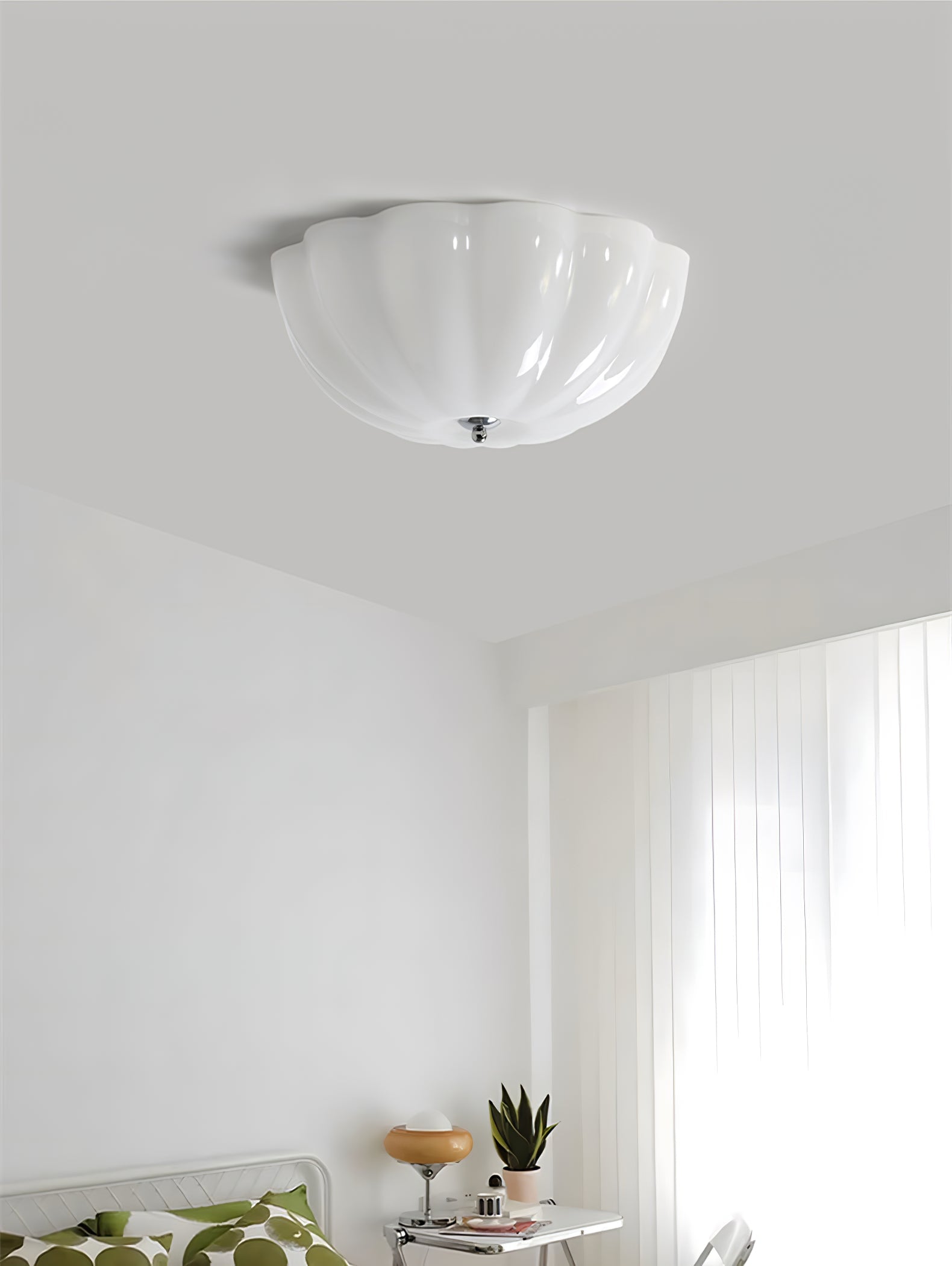 Uphaara Modern Minimalist Opal Shell Glass Ceiling Lamp