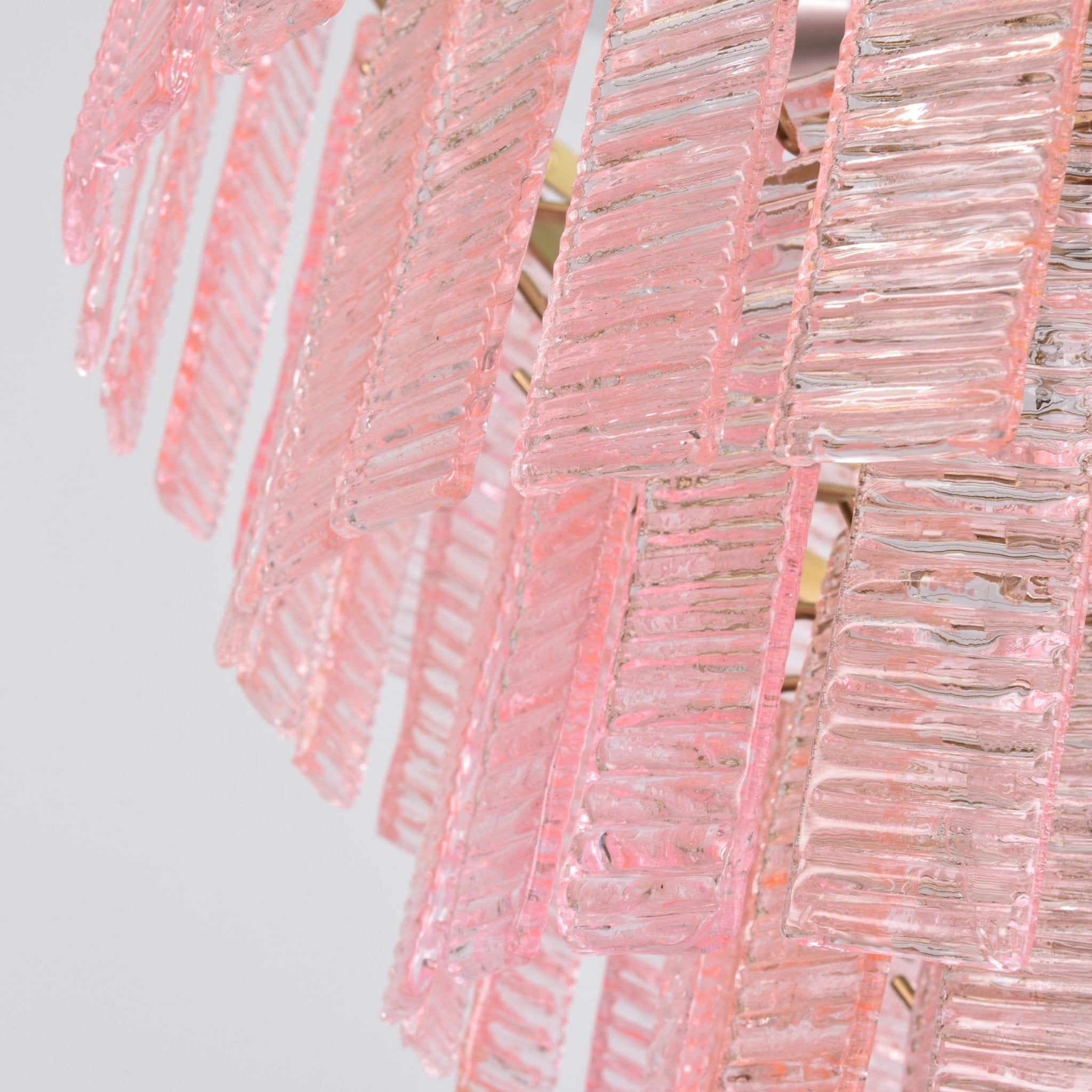 Lioririan Chandelier Pink Murano Glass Layered Vintage Luxury