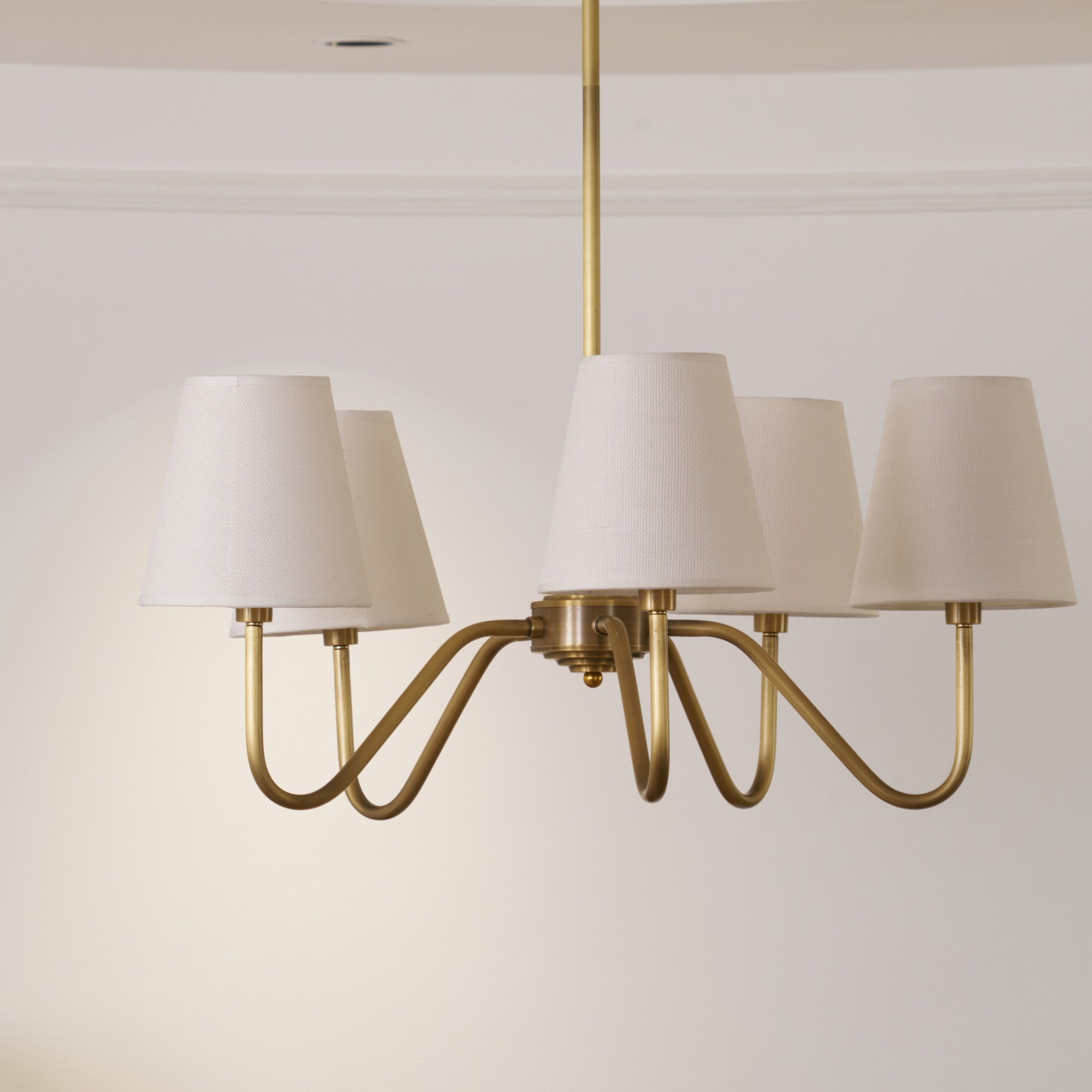 Viraean Vintage Industrial Brass Fabric Chandelier