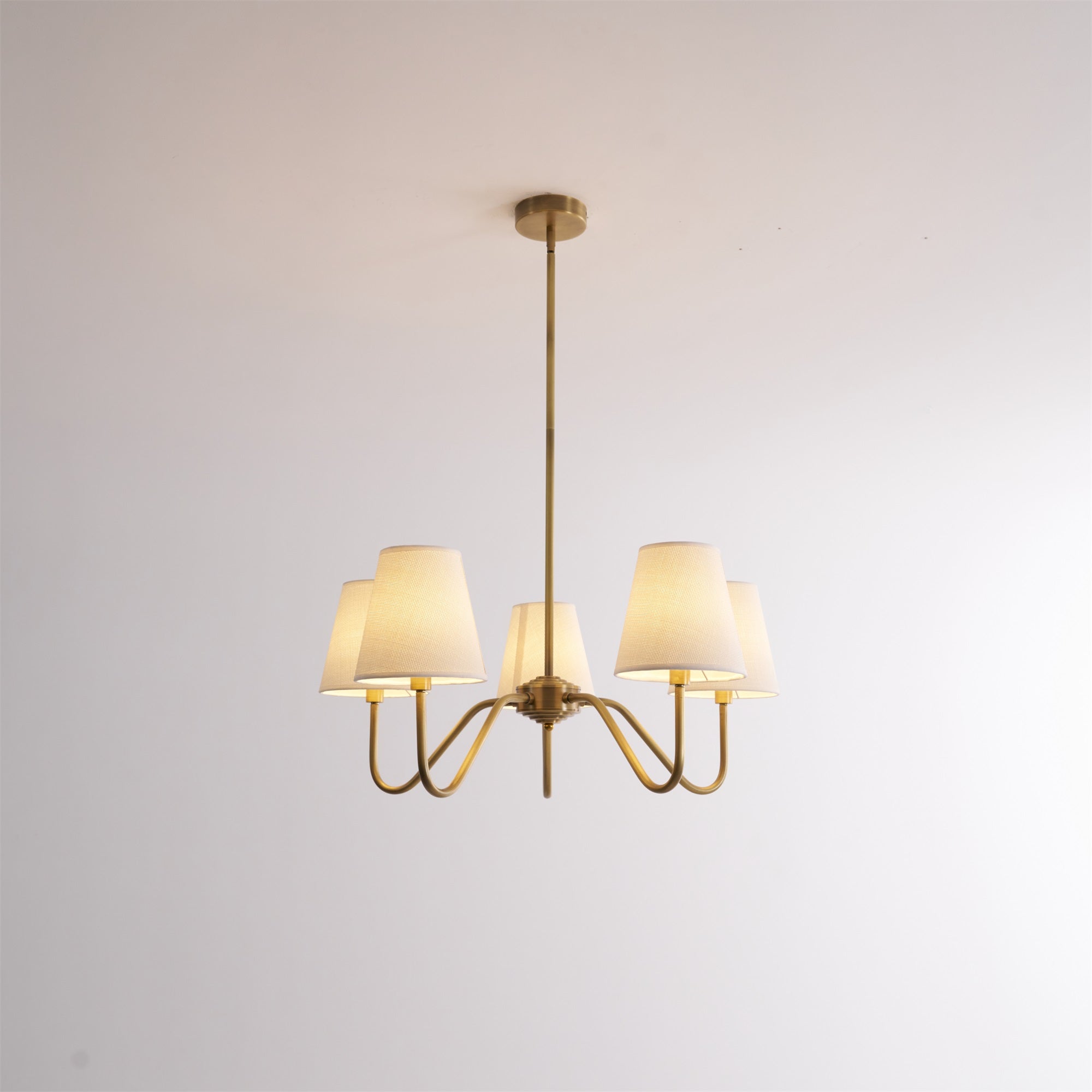 Viraean Vintage Industrial Brass Fabric Chandelier