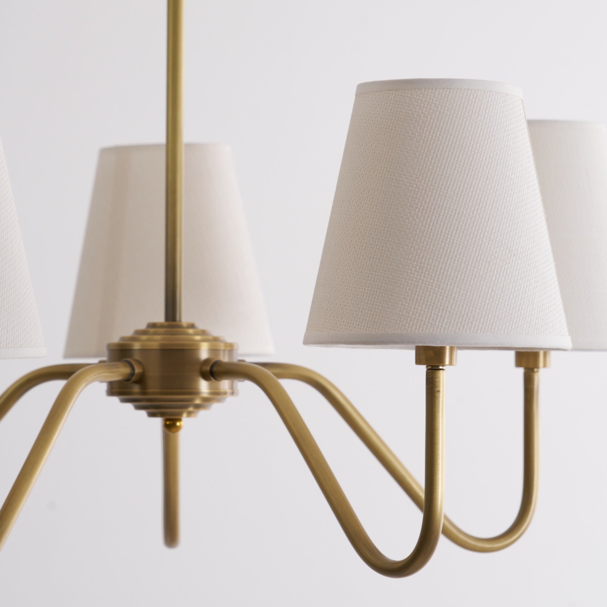Viraean Vintage Industrial Brass Fabric Chandelier