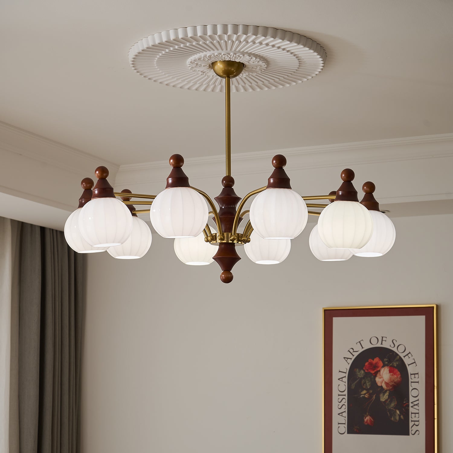 Jago Chandelier Blossom with Glass Shades