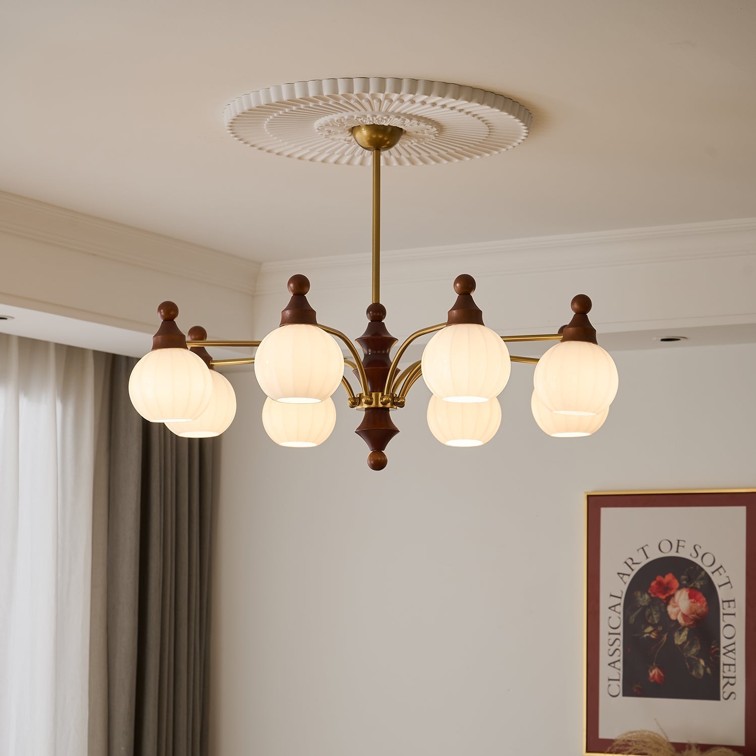 Jago Chandelier Blossom with Glass Shades