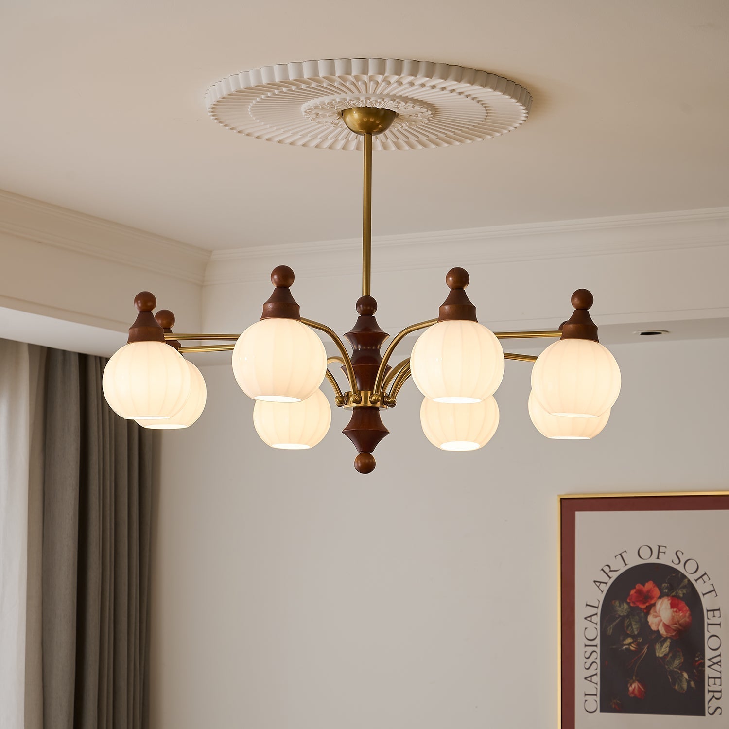 Jago Chandelier Blossom with Glass Shades