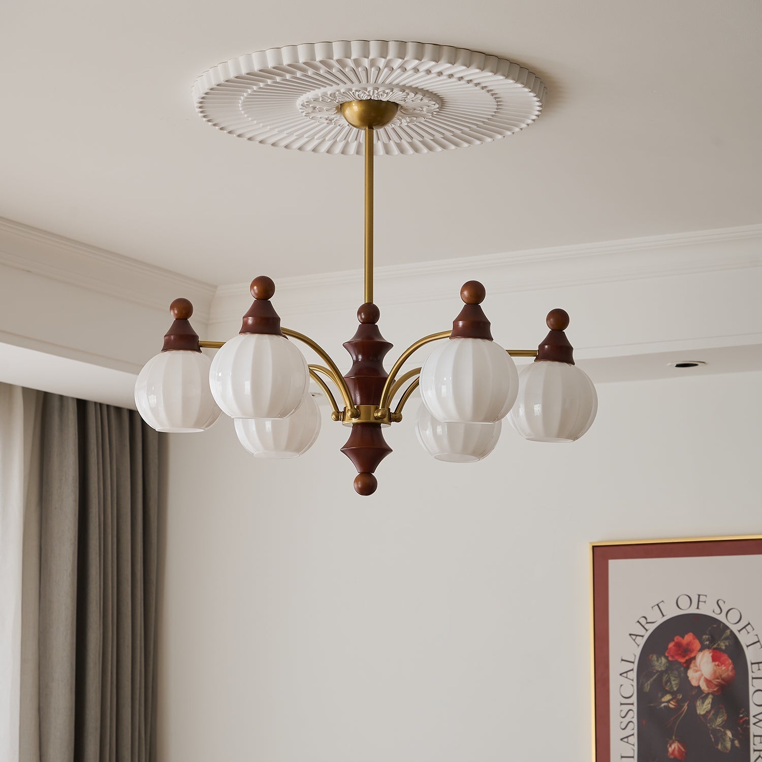 Jago Chandelier Blossom with Glass Shades