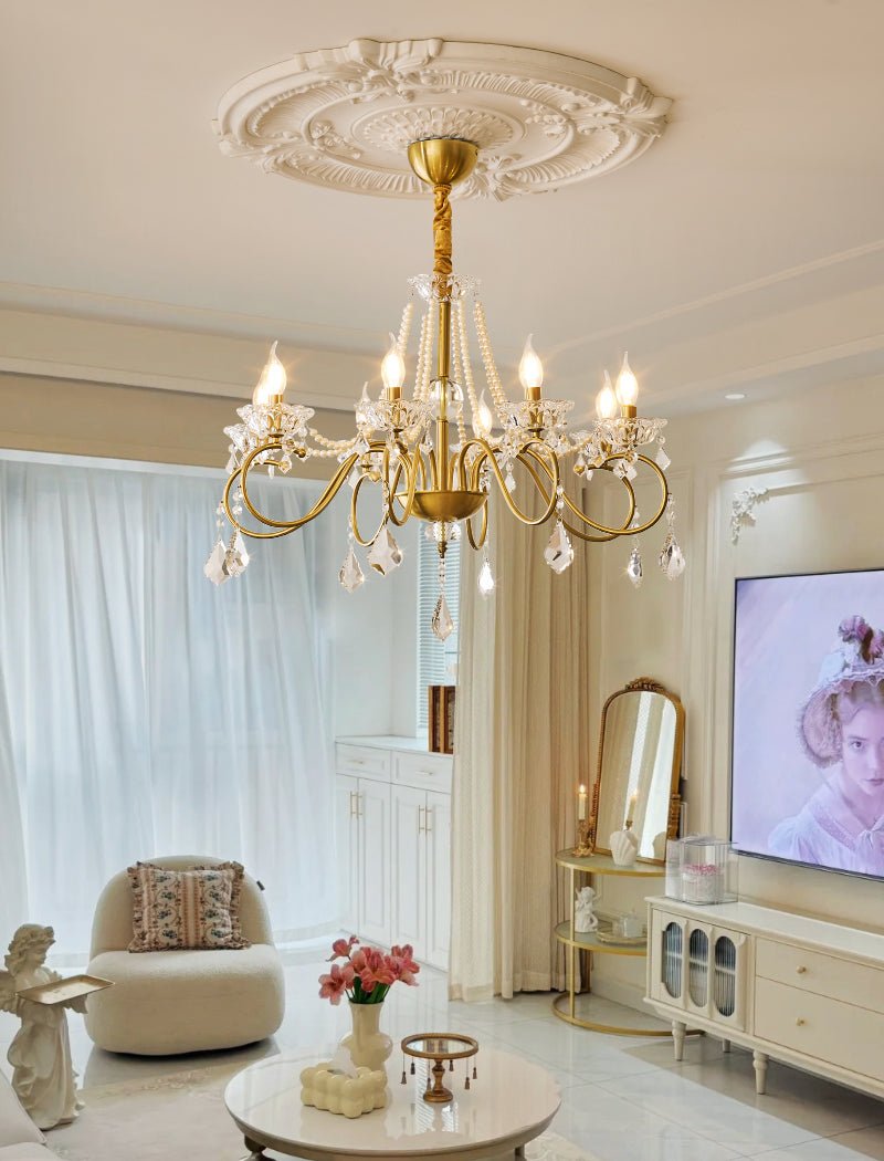 Velaeyra Postmodern Luxury Pearl Crystal Chandelier