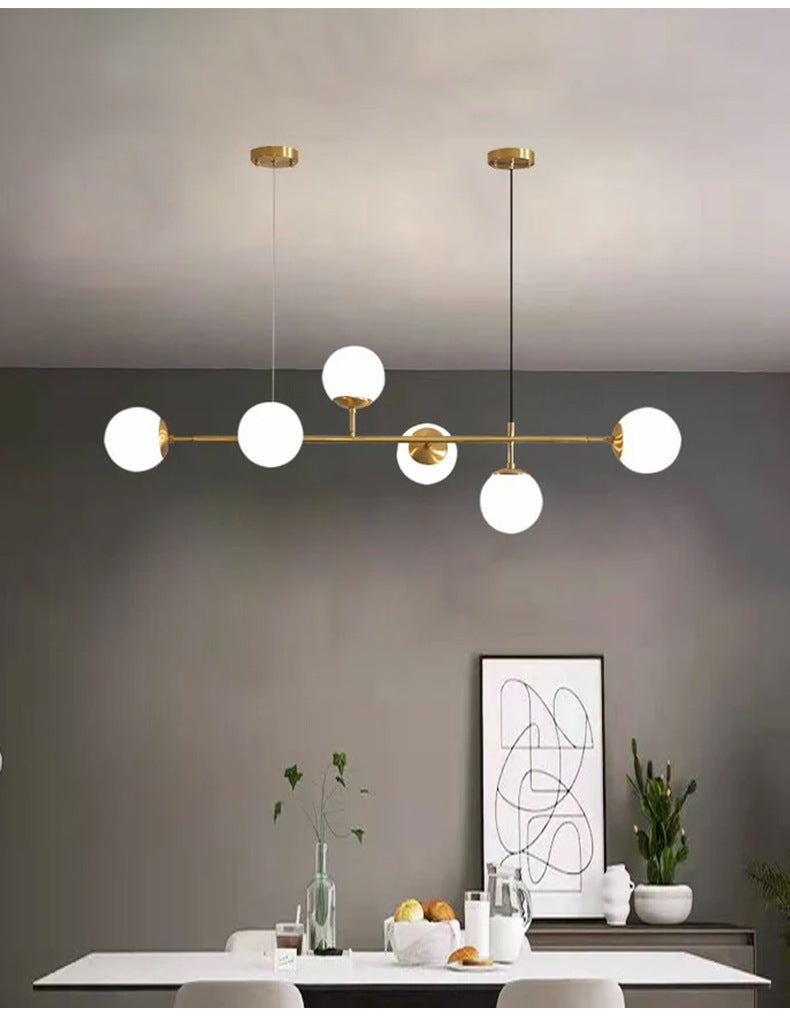 Yorvin Pendant Lamp Orb Brass Glass for Living Room
