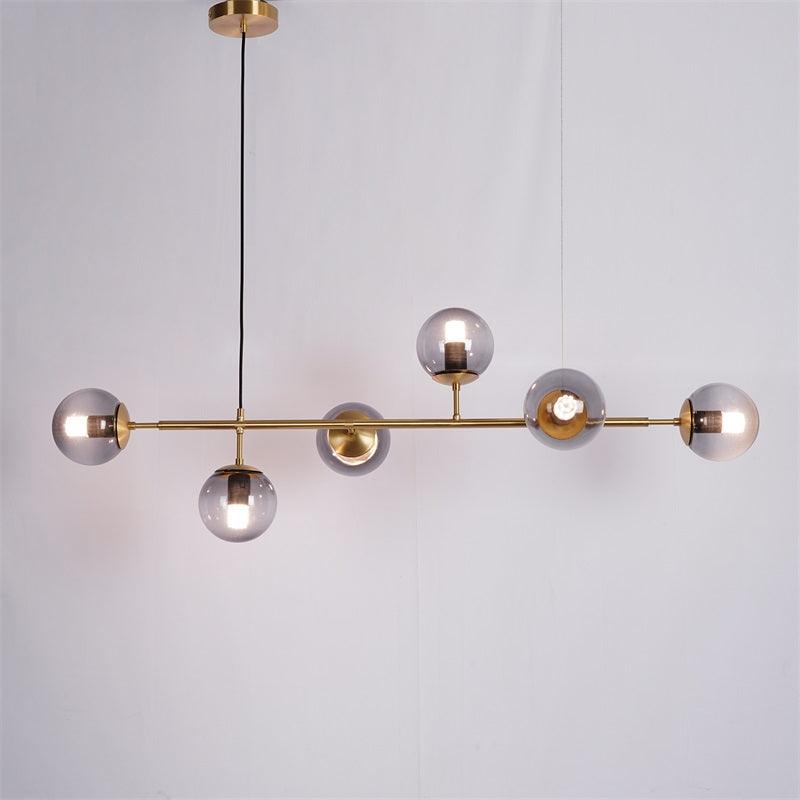 Yorvin Pendant Lamp Orb Brass Glass for Living Room