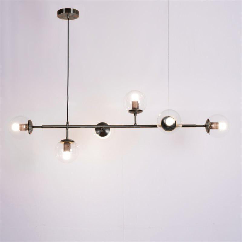 Yorvin Pendant Lamp Orb Brass Glass for Living Room