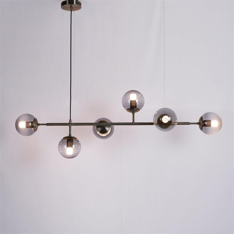 Yorvin Pendant Lamp Orb Brass Glass for Living Room