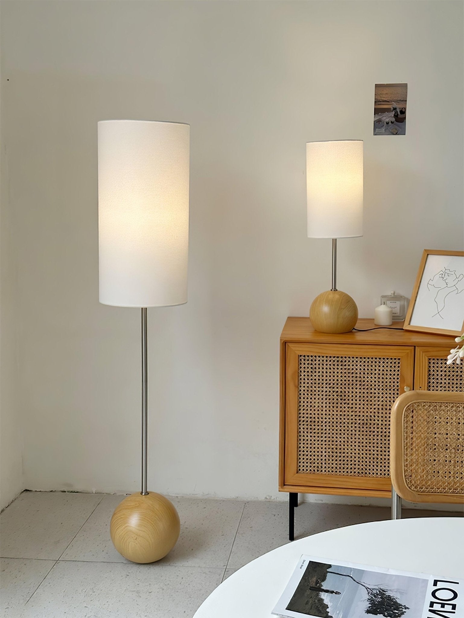 Sylivira Wooden Sphere Table Lamp