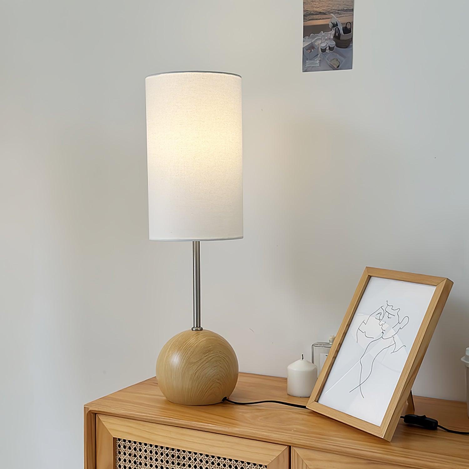 Sylivira Wooden Sphere Table Lamp