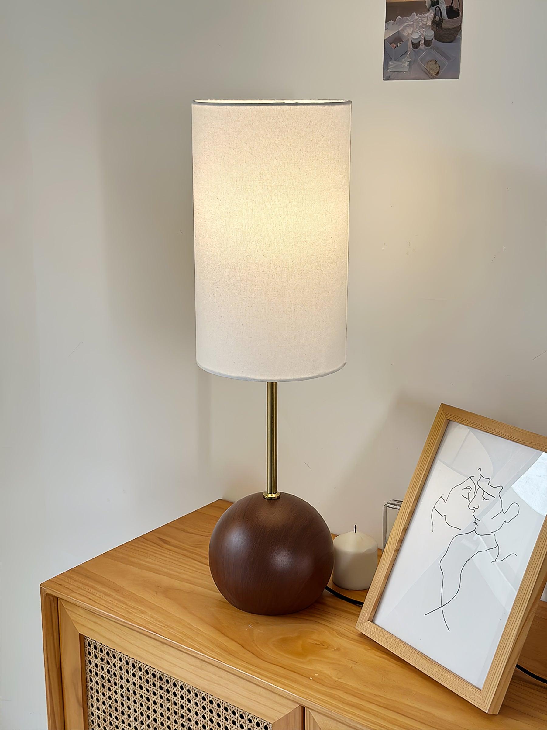 Sylivira Wooden Sphere Table Lamp