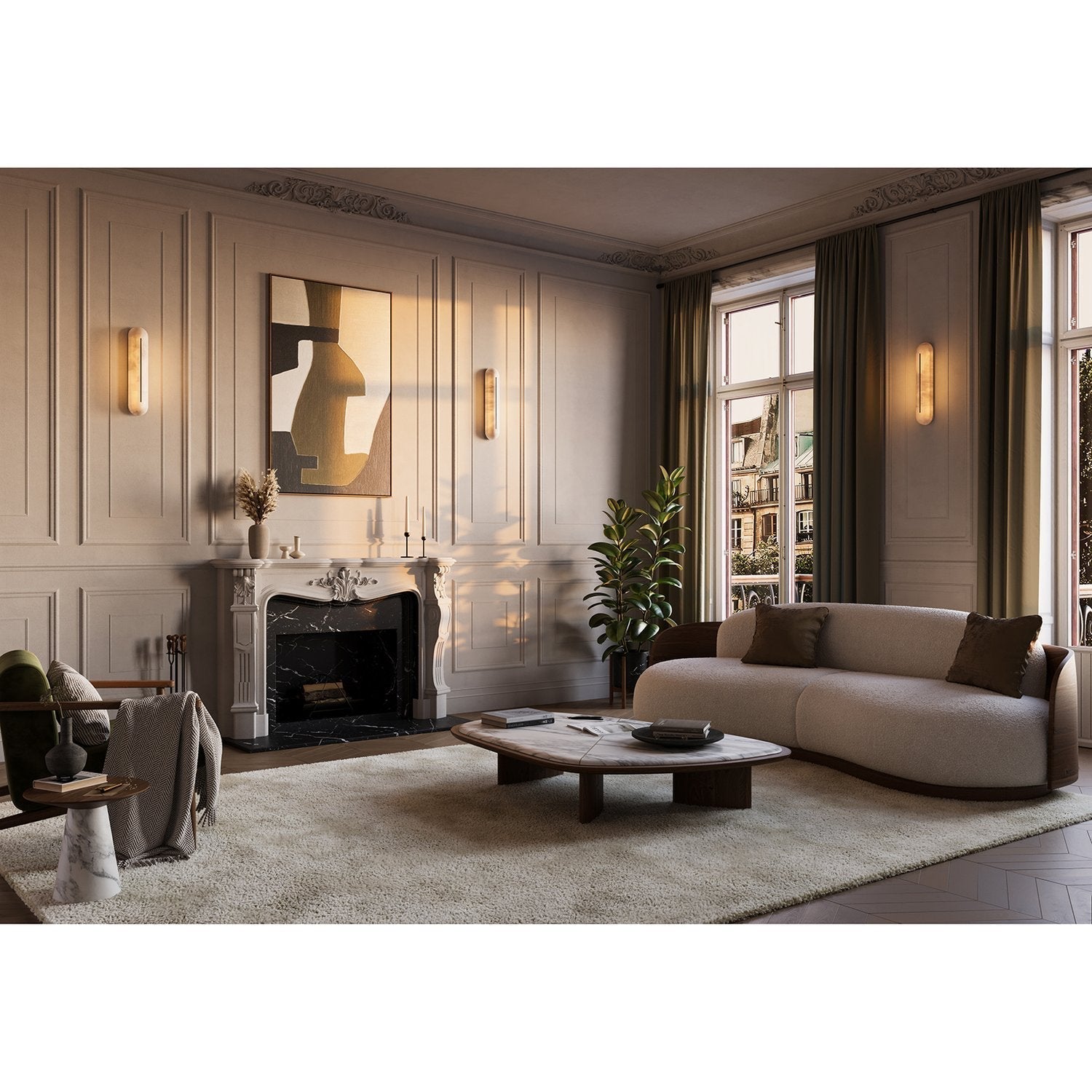 Armaryra Oblong Alabaster Wall Light