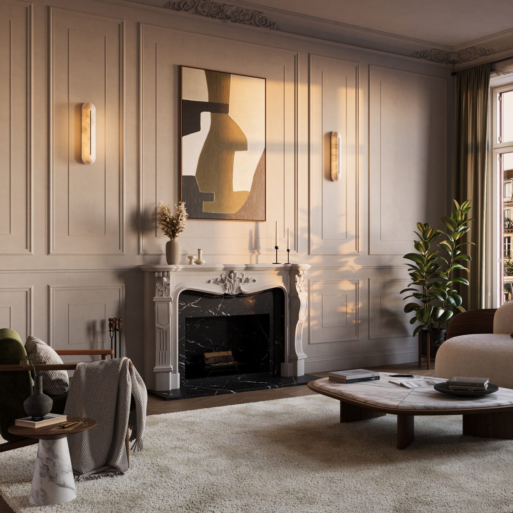 Armaryra Oblong Alabaster Wall Light