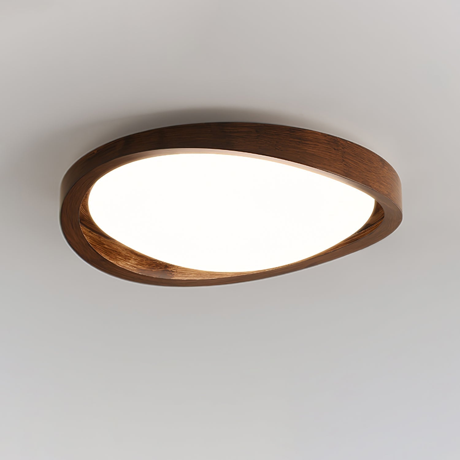 Solara Ceiling Light Walnut Curved Edge Oval Nordic