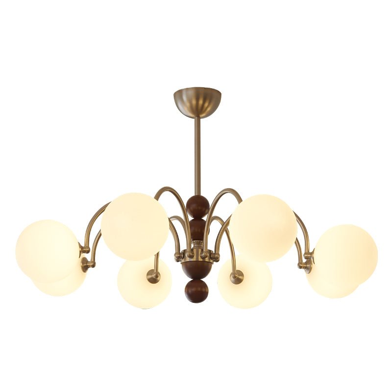 Orbital Premium Nordic Art Curve Wood Glass Chandelier