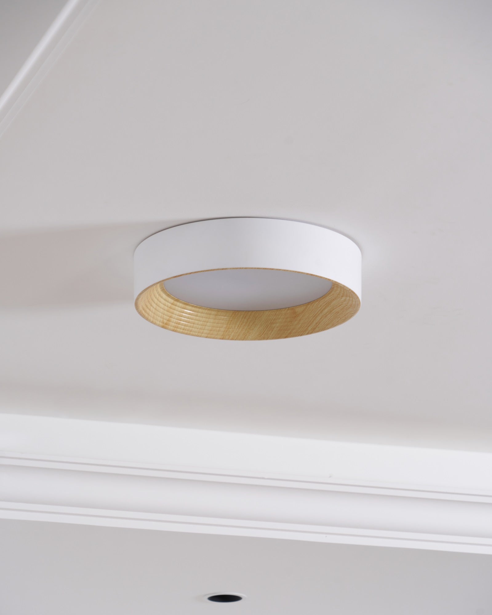 Elvirelle Ceiling Lamp Wood Ring Minimalist Adjustable