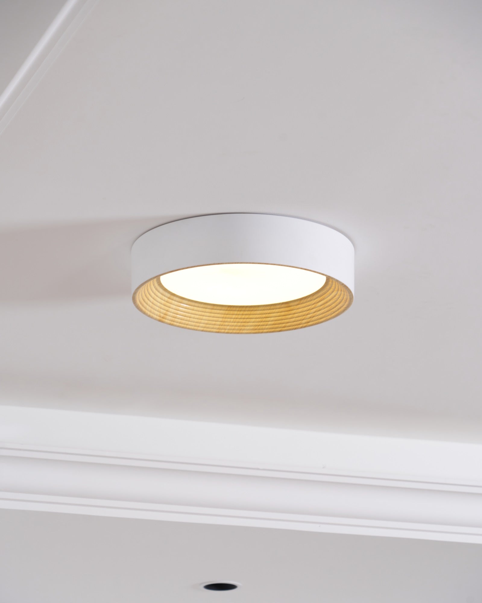 Elvirelle Ceiling Lamp Wood Ring Minimalist Adjustable