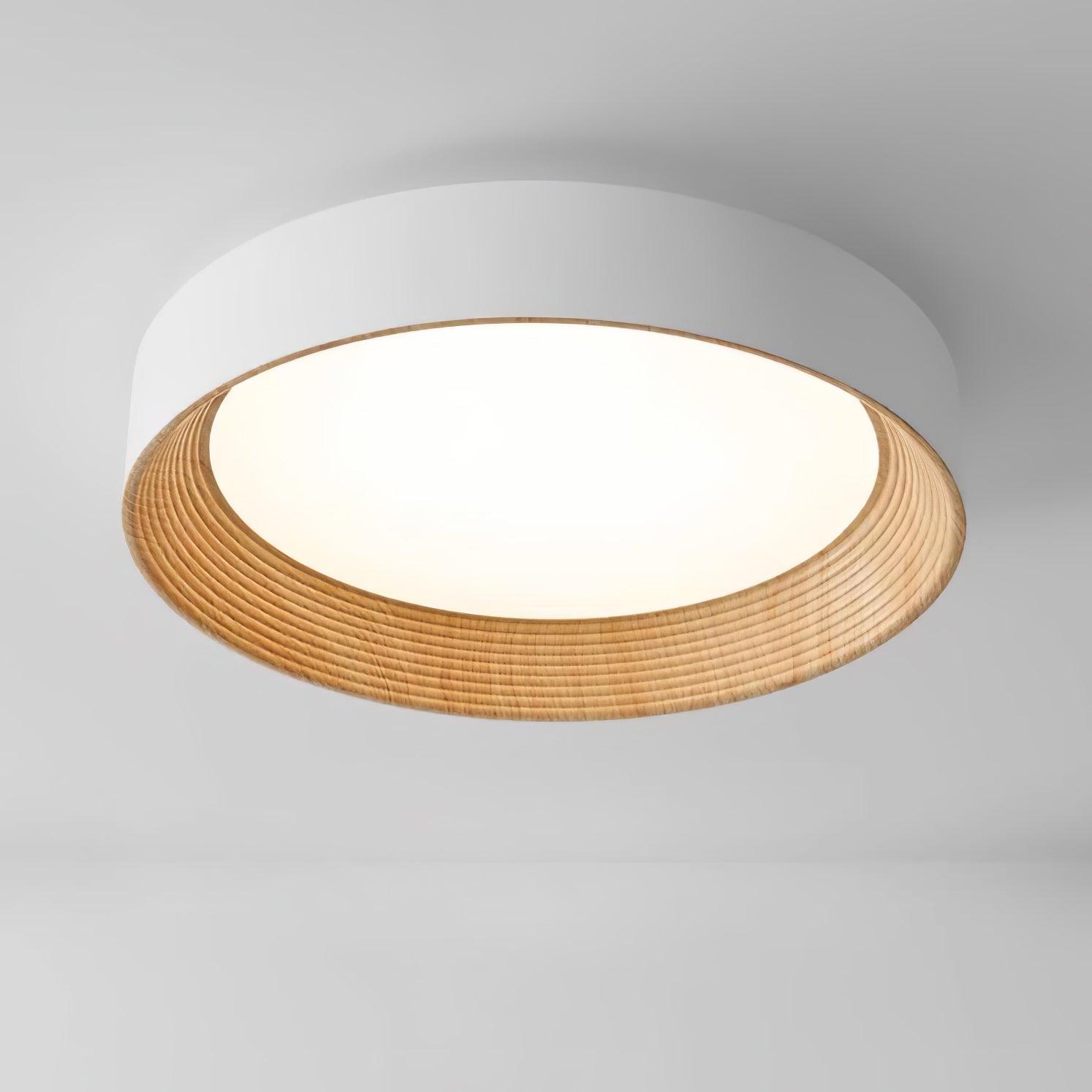 Elvirelle Ceiling Lamp Wood Ring Minimalist Adjustable
