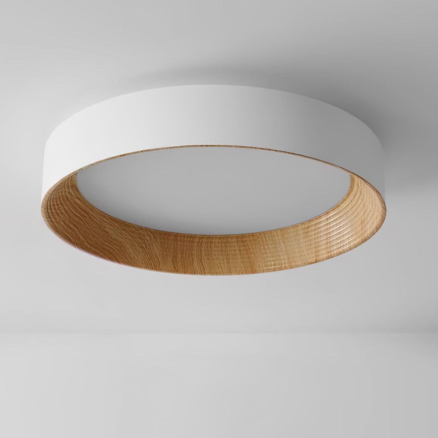 Elvirelle Ceiling Lamp Wood Ring Minimalist Adjustable